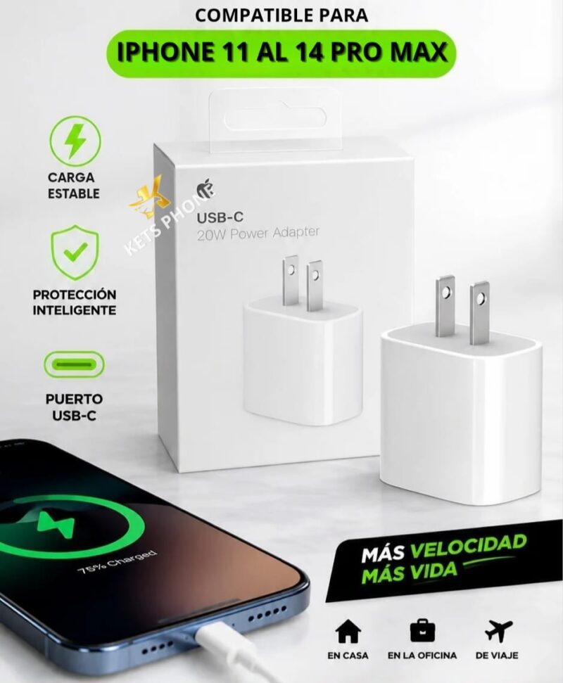 CARGADOR 20W USB-C - 4 CARGADOR 20W USB-C para iPhone