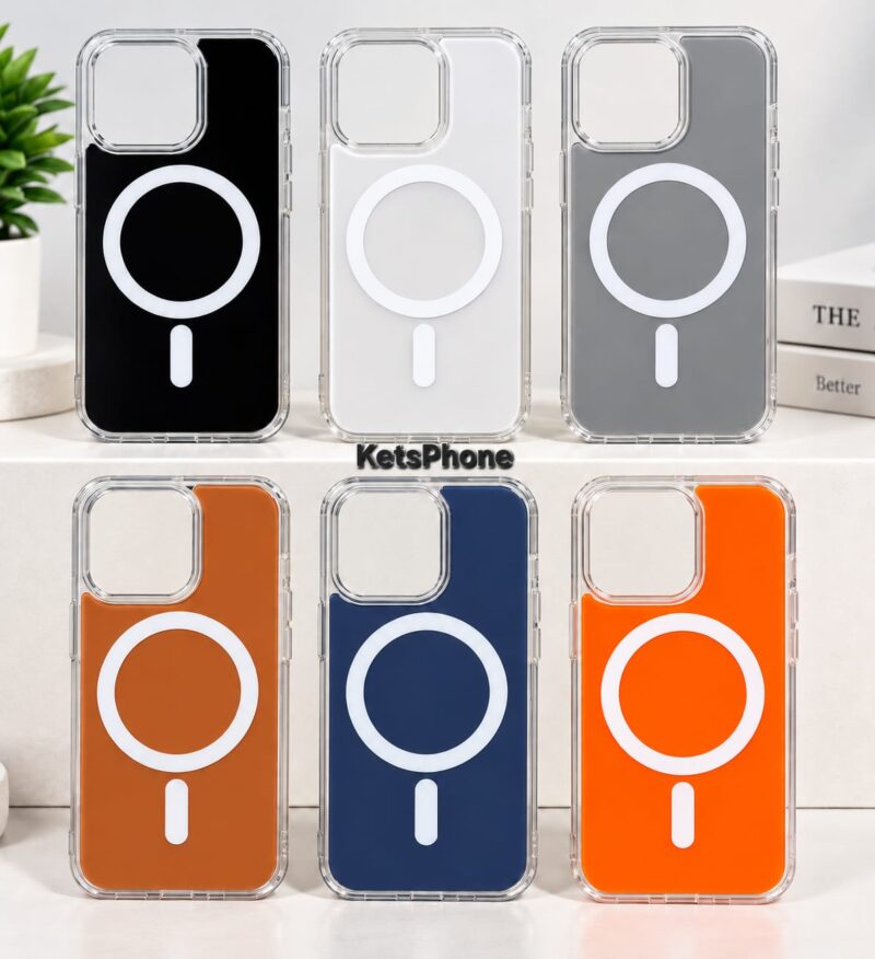 CASE PROTECTOR ACRÍLICO BORDE TRANSPARENTE - 2 CASE PROTECTOR ACRÍLICO BORDE TRANSPARENTE PARA IPHONE