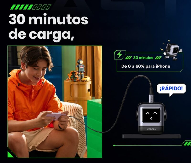 Cargador UGREEN 30W - 3 Cargador UGREEN 30W original para iPhone o Android