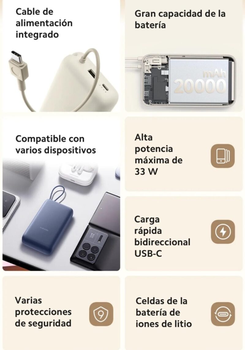 POWER BANK XIAOMI 20k mAh 33W - 3 POWER BANK XIAOMI 20k mAh 33W